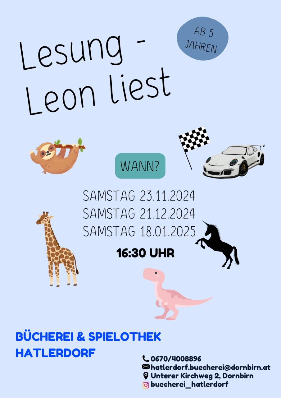 Lesung Leon Liest Flyer