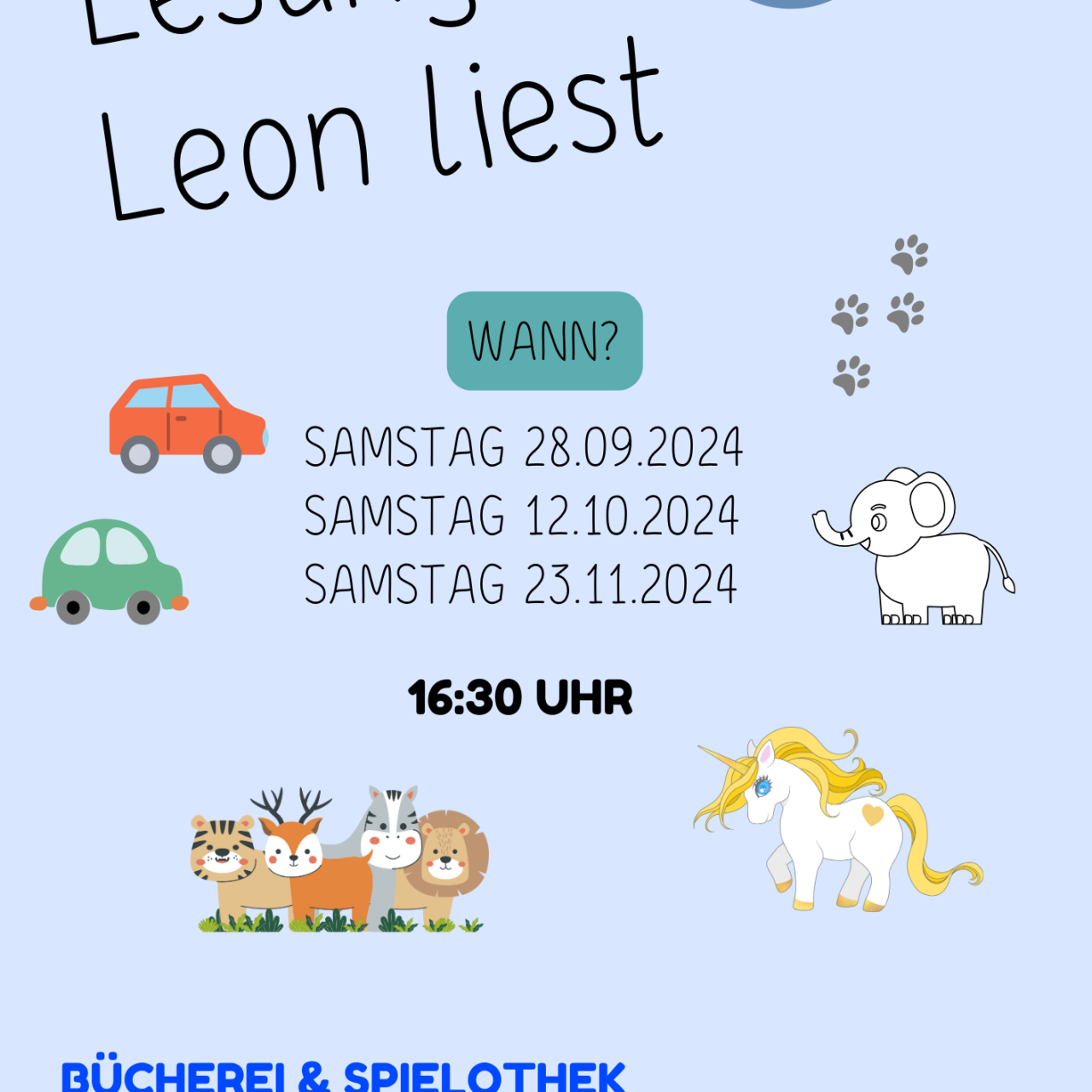 Lesung Leon Liest Flyer